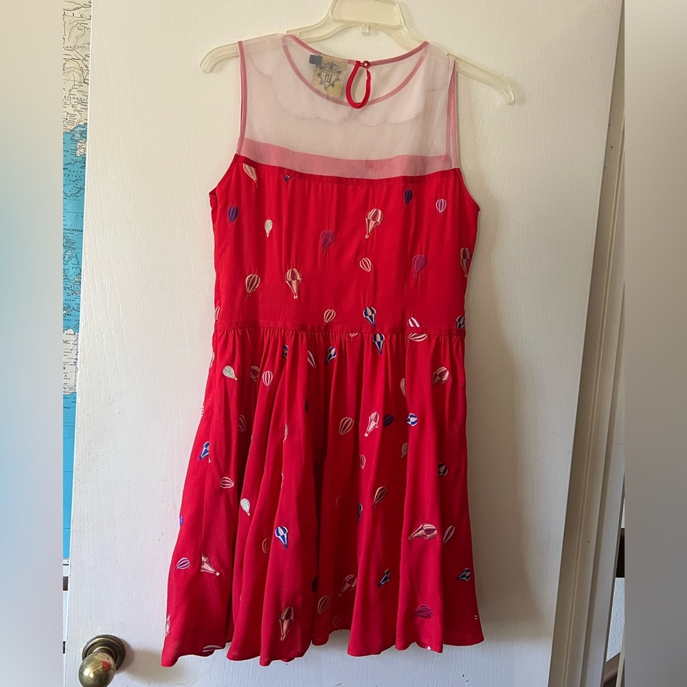 Nishe Hot Air Balloon Embroidered Dress with peter pan collar UK14/US10 Modcloth - Picture 5 of 12